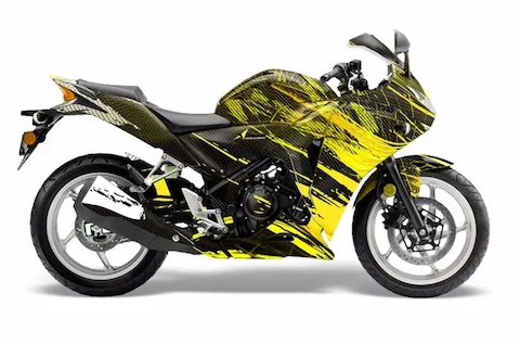 Honda CBR 250R with the Carbon X Yellow graphic kit