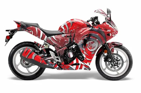 Honda CBR 250R with the Deaden Red graphic kit