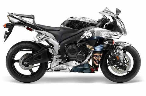 Honda CBR 600 RR with the Mad Hatter White graphic kit
