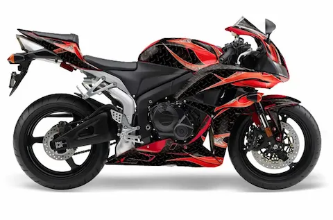 Honda CBR 600 RR with the Tribal Flames Red graphic kit